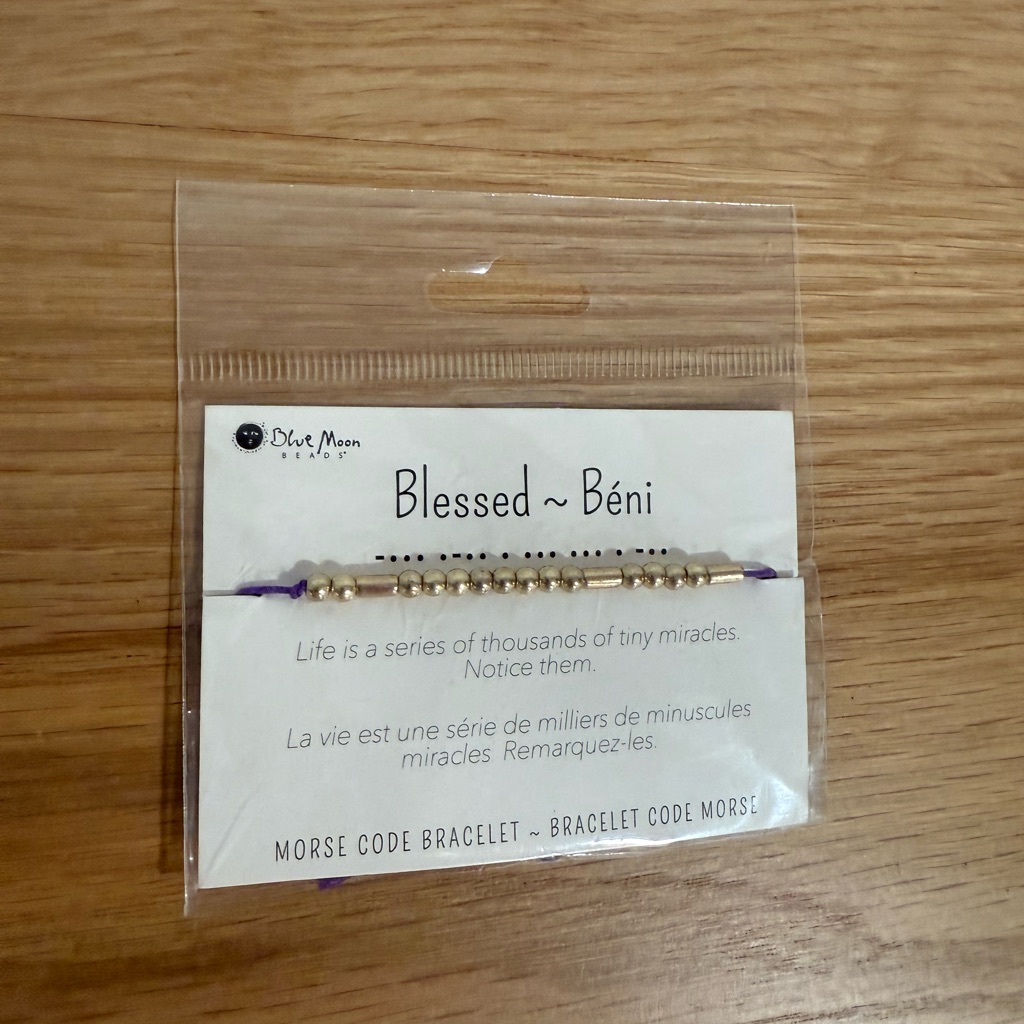 Nwt- Morse Code Bracelet - Purple And Gold